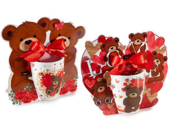 Mug en porcelaine de 300 ml décoré dun ours en peluche